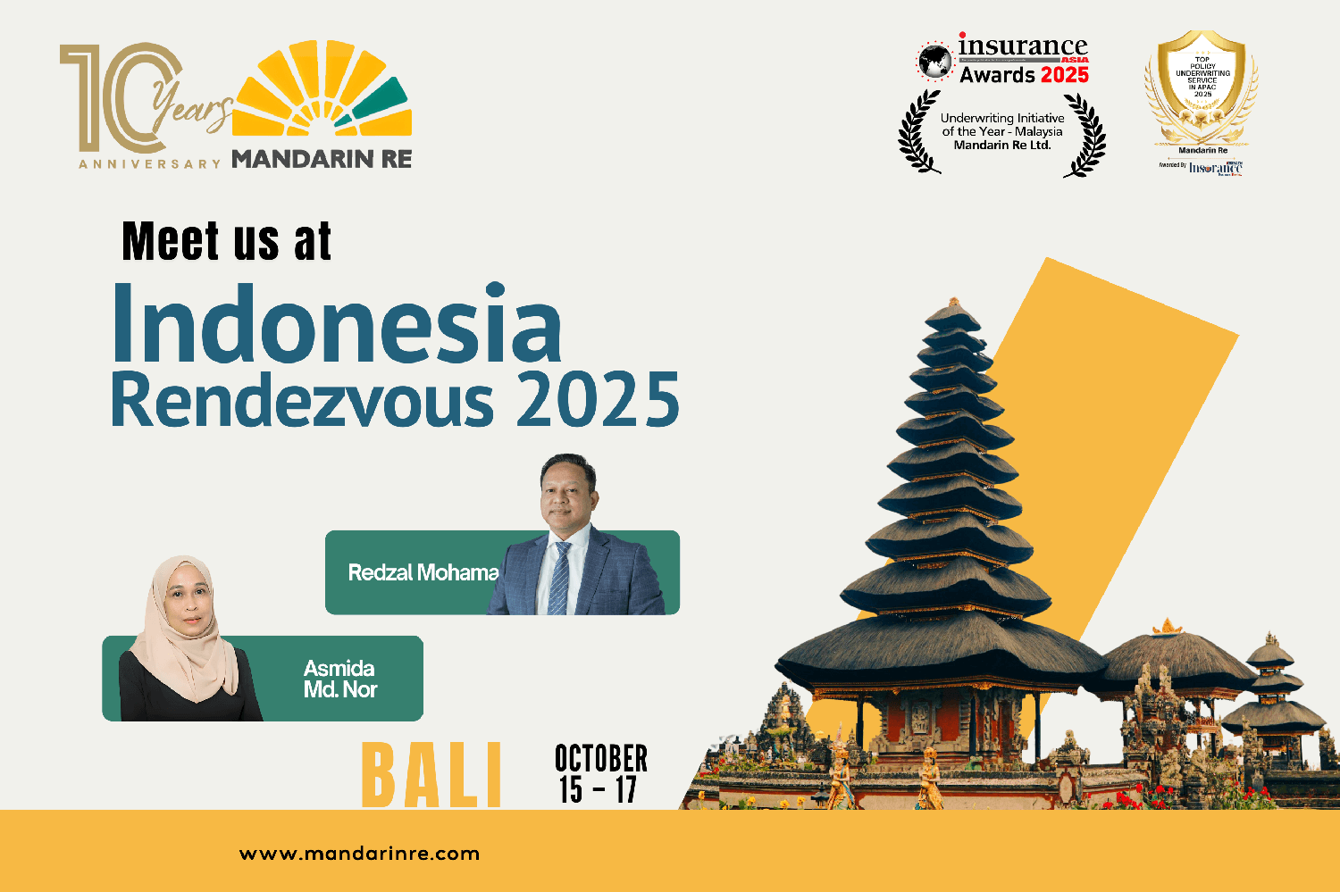 Mandarin Re is attending the 29th Indonesia Rendezvous!